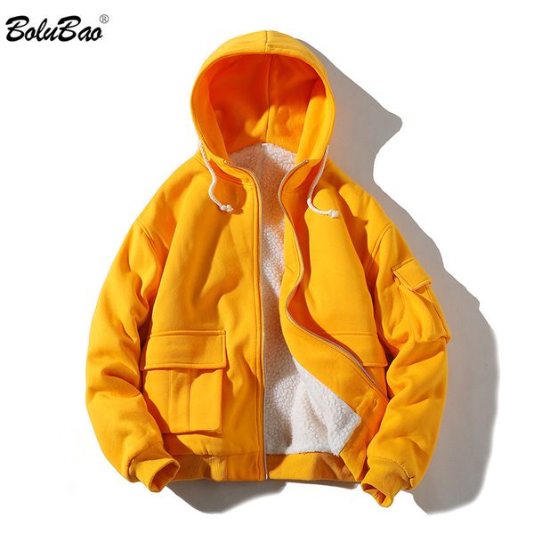 

bolubao brand new men's jackets coat solid color hooded fashion men jacket street lined fleece japanese style jacket coats male, Black;brown