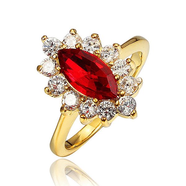 

oval cut ruby wedding ring 18k yellow gold filled fashion womsens ring beautiful jewelry gift, Slivery;golden