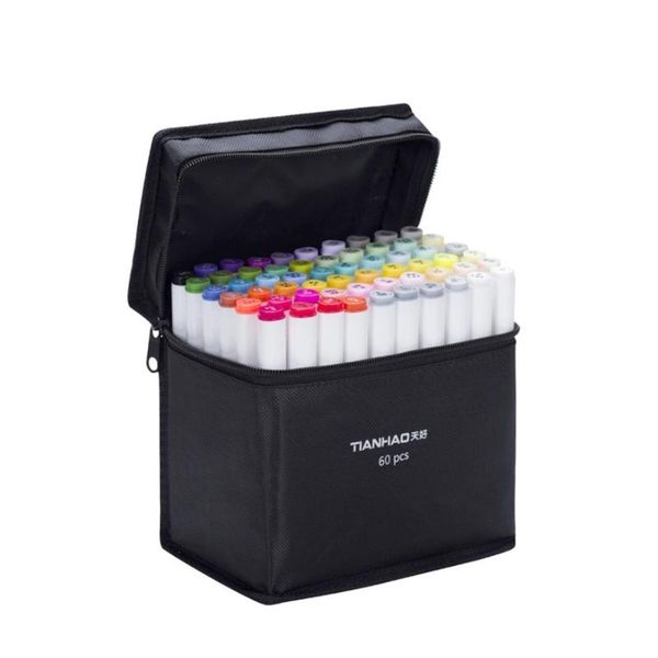 

tianhao 30/40/60/80 colors art markers dual head alcohol based sketch markers pen set for drawing school office art supplies