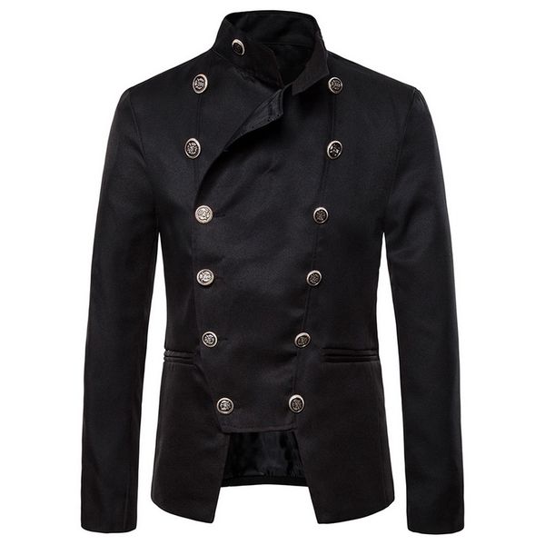 

2019 new style fashion wind double breasted metrosexual man suit jacket dress blazer men wedding stage performance clothes, White;black