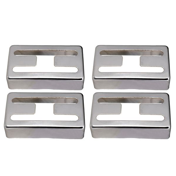 

set of 4 brass electric guitar pickup cover covers h-shaped silver