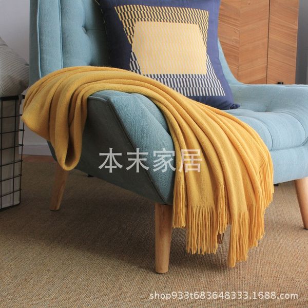 

dream karin mitation cashmere knitting blanket wool nordic plain fringed carpet air conditioning blanket four seasons american