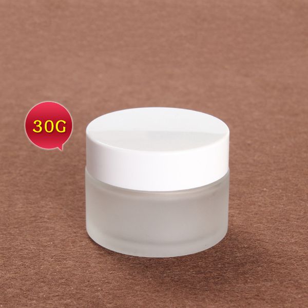 

30g frosted matte glass jar empty cream pot cosmetic makeup package container