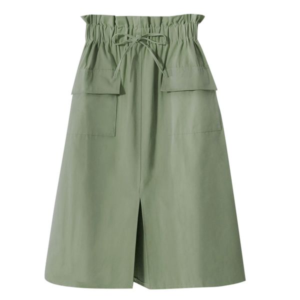 

womens casual denim vintage comfortable high waist ladies long skirt summer style high street tutu skirt, Black