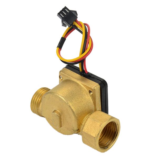 

1pcs g1/2 water flow sensor dn15 f=10q 1-30l/min hall flow meter copper water control machine heater flowmeter