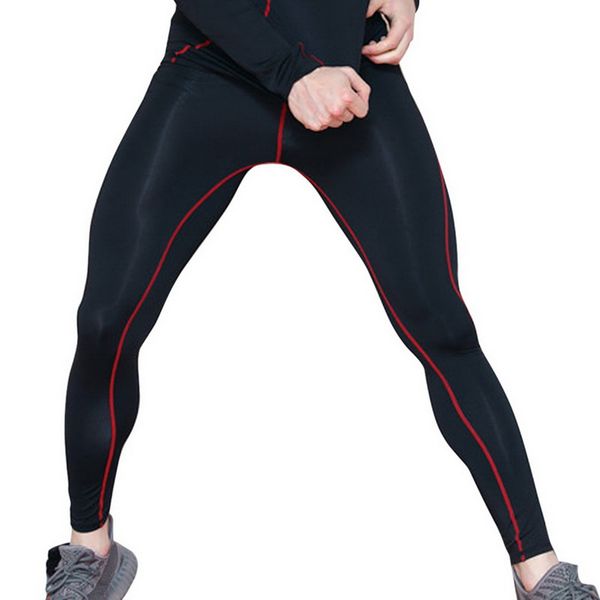 

lammei 2019 new men's joggers tights compression leggings gymwear men fitness bodybuilding yoga pants male trousers sportwear, Black