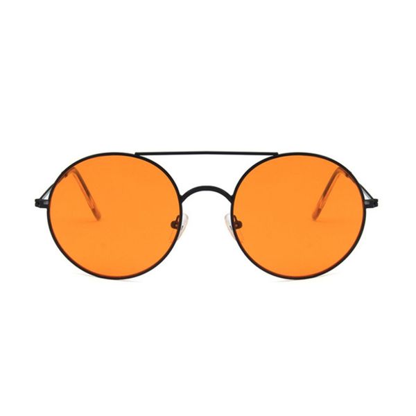 

harajuku large frame retro transparent ocean sheet round frame resin & metal material fashion style sunglasses