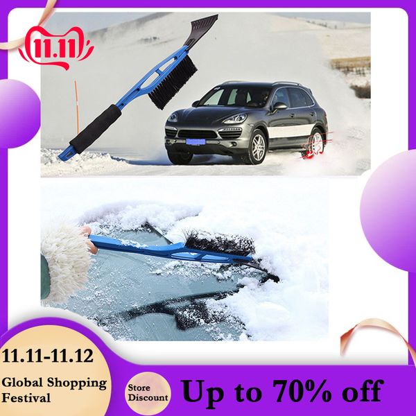 

2-in-1 ice scraper vehicle snow brush removal shovel handle car window winter snow cleaner