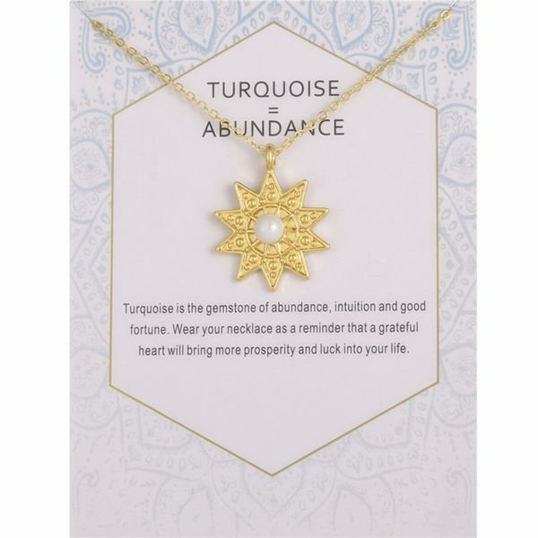 

abundance pearl sun pendant necklace for women charm jewelry gold silver color wish card necklace choker gifts