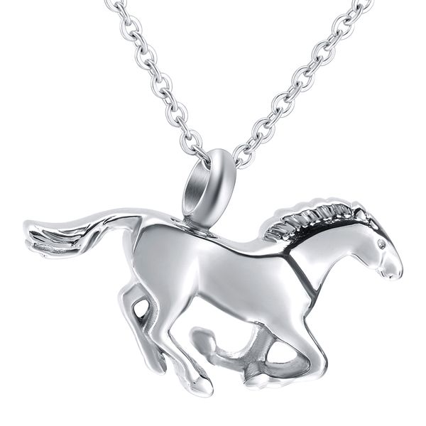 

ijd10072 запуска silver horse keepsake ювелирных изделий из нержавеющей стали кремации ювелирных изделий пепла мемориального ожерелья урна к