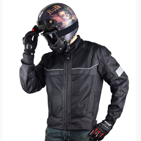

new men's oxford motorcycle jackets summer breathable reflective motocross motorbike racing jacket with 5pcs protectors