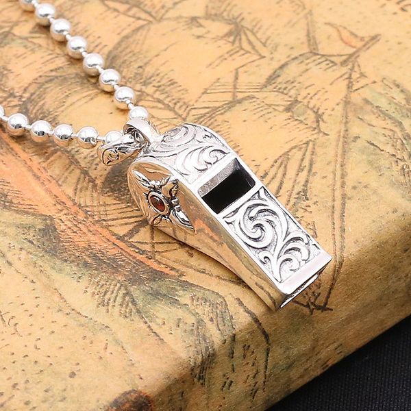 

wholesale s925 sterling silver jewelry vintage thai silver men and women japan and south korea blowing whistle silver pendant