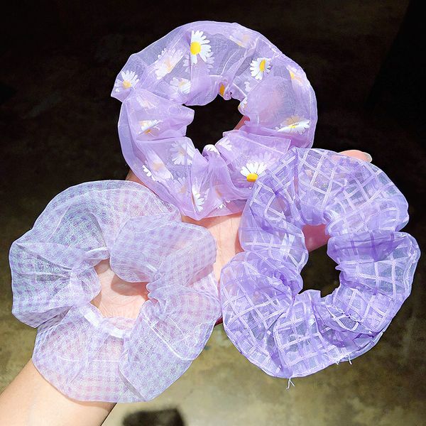 

hair accessories all purple series cute scrunchie set elastic bands ponytail holder elegant rubber headband fashion
