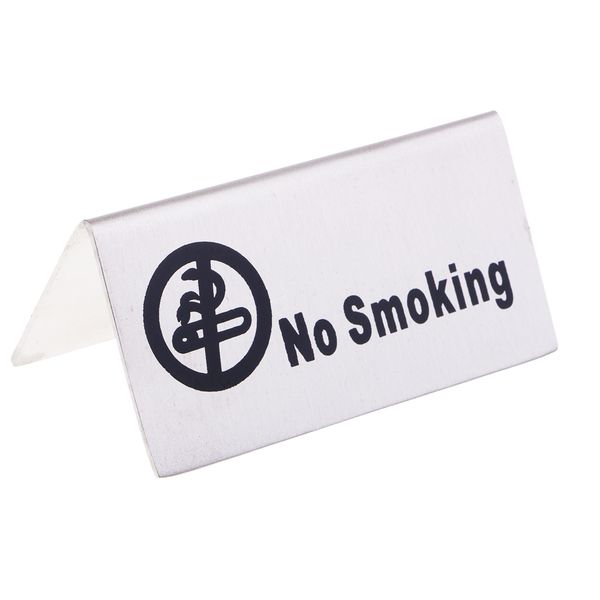

100x 50mm stainless steel tent style - no-smoking /reserved - tablesigns