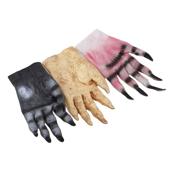 

2019 halloween horror devil masks silicone rubber masks party halloween gloves wolf mask wolf gloves scary horror 1 pair