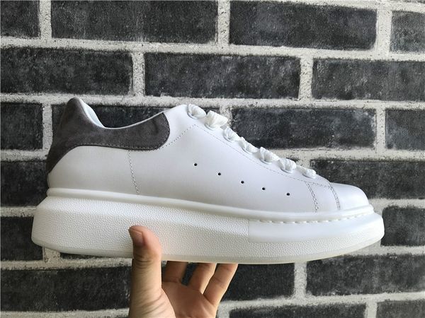 

men women casual shoes fashion luxury designer sneakers lace-up walking shoes grey suede leather platform sneaker w1, Black