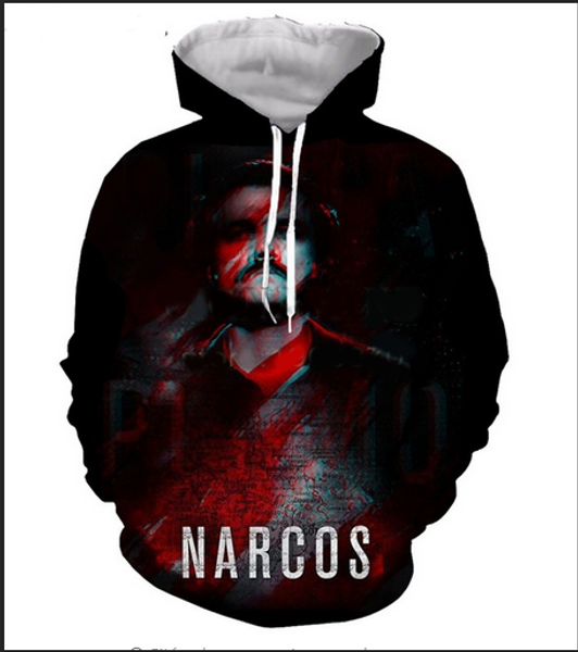 

new fashion sweatshirt men / women 3d hoodies print narcos pablo escobar narcos slim stylish hooded hoodies lms060, Black