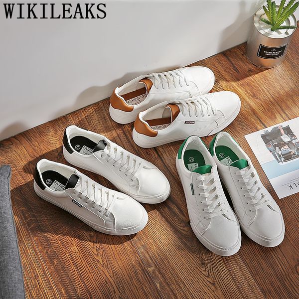 

leather shoes men white shoes men designer sneakers for fashion sports for male sapatos masculinos casuais couro, Black