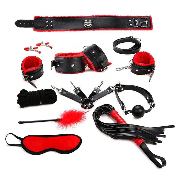 

products game t200410 games pcs/set leather fetish couples bondage set for toys 11 sm product collar eye mask kpgbp
