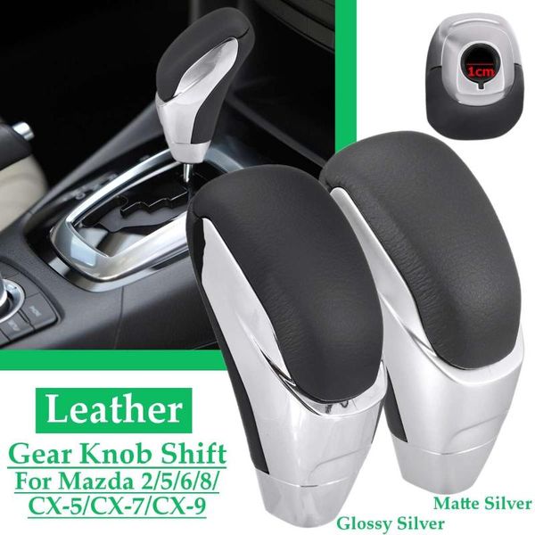 

car at gear stick shift knob head real leather for 3 5 6 8 cx5 cx-5 cx7 cx-7 cx-9 2006-2012 car replacement shifter lever