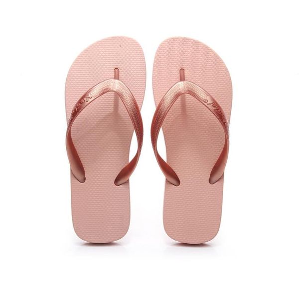

women flip flops summer new outside slippers pvc soft shoes casual shinny pear color beach slippers flip flops plus size 45, Black