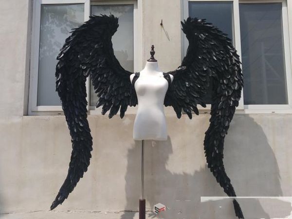 New Customized Black White Devil Angel Feather Wings Cosplay