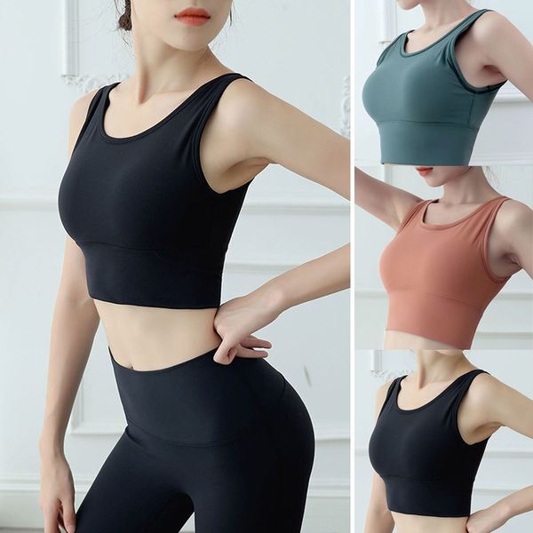 

women sports bra underwear solid color vest shockproof for fitness training yoga fh99, White;black