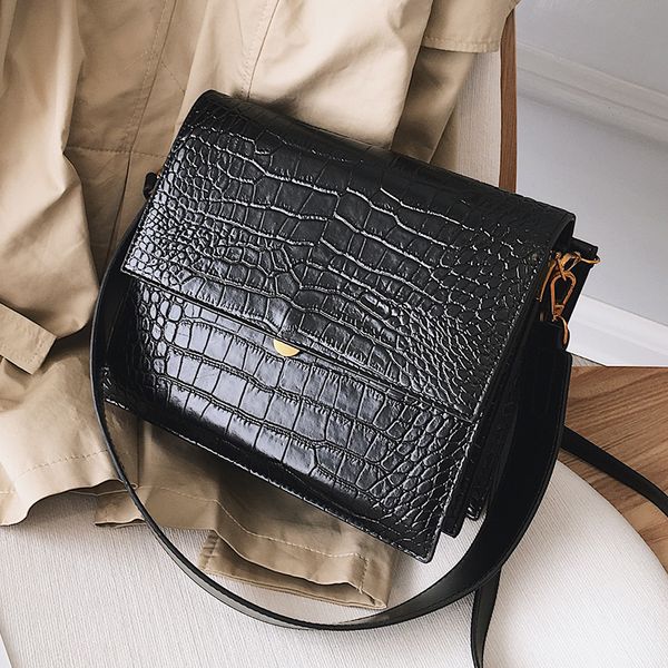 

european fashion simple women's designer handbag 2018 new quality pu leather women tote bag alligator shoulder crossbody bags t200102