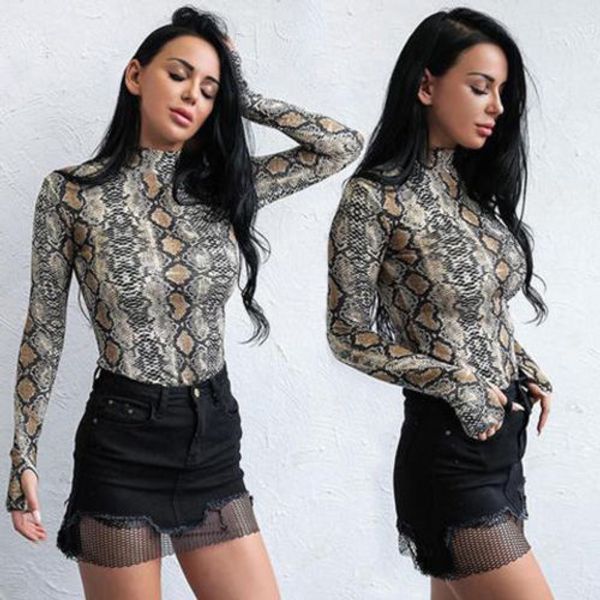 

new women long sleeve bodysuit jumpsuit slim turtleneck snack striped bodysuits, Black;white