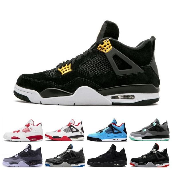 

Basketball Shoes 4 4s Men Raptors Pure Money Bred Royalty Black Cat White Cement Fire Toro Red Mens Athletic Sports Sneakers Size 8-13