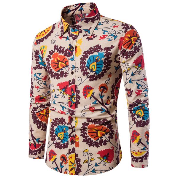 

men's autumn and winter color printing slim fashion long-sleeved casual shirt warm thickening trend dress versatile shirt #zer, White;black