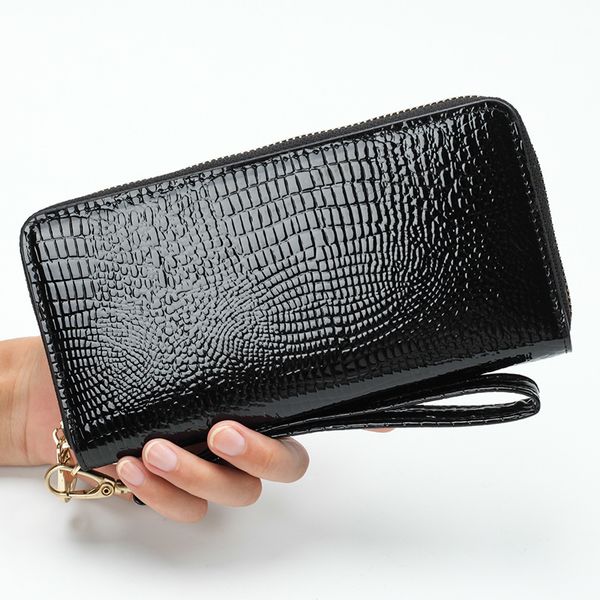 

fashion pu leather women's purse red wallet female long design clutch lusury handbags women bags designer lady's purses, Red;black