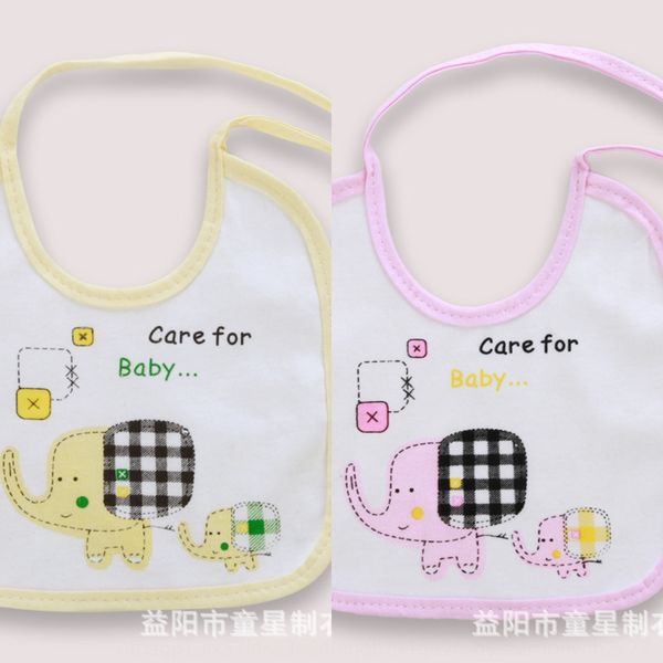 

7dbdh children's star newborn maternal and infant products pure cotton baby waterproof lacing elephant printed bib saliva towel saliva