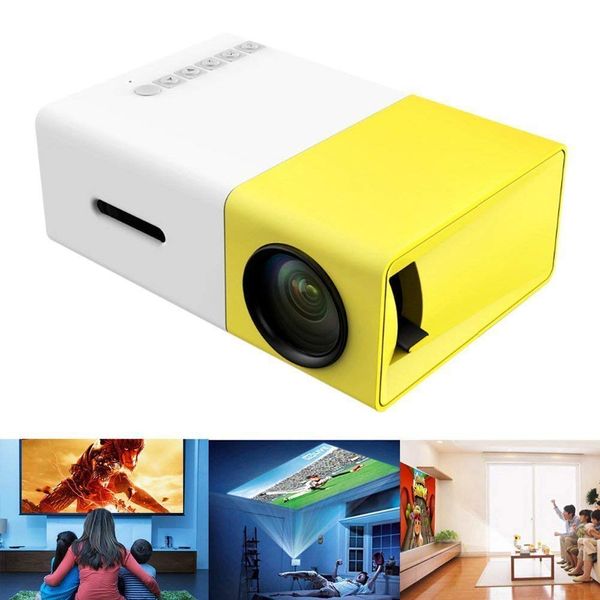 

original aao yg-300 mini portable led lcd projector 320 x 240 pixels support 1080p with av/usb/sd card/hdmi interface build-in speaker
