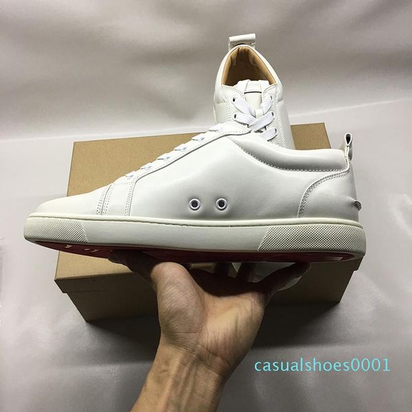 

designer shoes for man women red bottoms junior spikes flat sneakers genuine leather fashion paris dress shoes with box ac01, Black