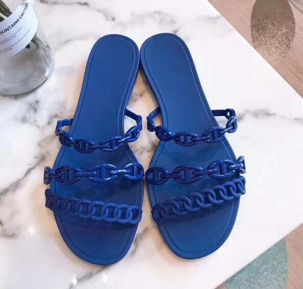 

classic lady sandals buckle metal buckle leather flat bottom beach slippers designer's luxury women's sandals large size 32, Black