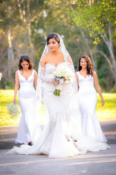

Amazing Major Beading Lace Wedding Dresses Chapel Train Pearls Sweetheart Mermaid Wedding Dress Sexy Back Button Bridal Gowns Vestidos
