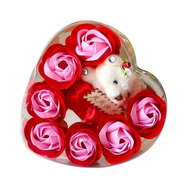 

artificial flowers creative bear rose soap flowers with boxes little modern gift mother's day valentine's day romantic gift