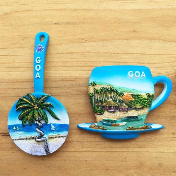 

india goa tourist souvenirs 3d resin fridge magnets home decoration refrigerator magnetic stickers