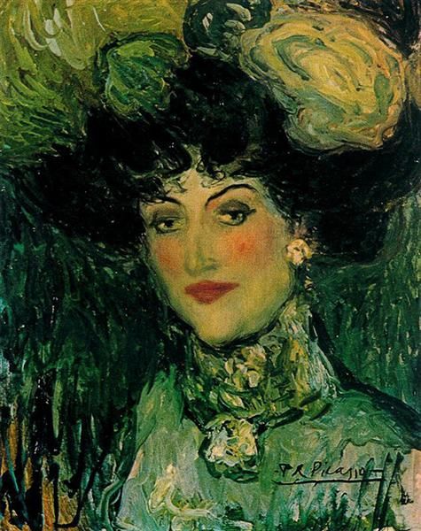 

pablo picasso classical oil painting woman with feathered hat 100% handmade by experienced painter on white canvas picasso1052