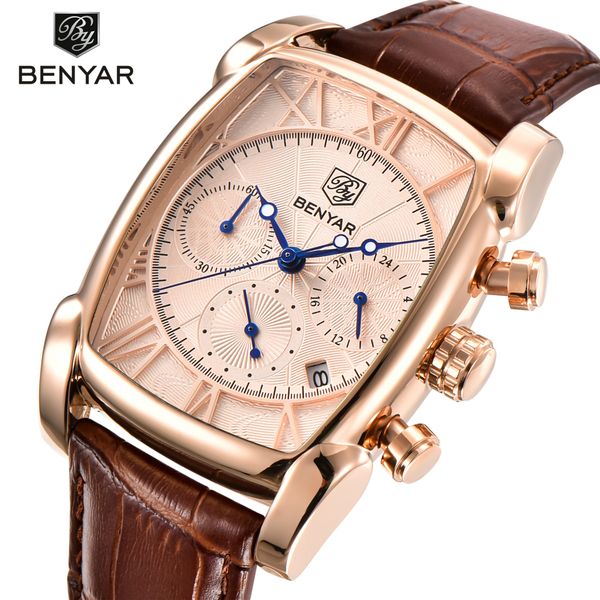 

popular gift classic watch fashion mens watch quartz waterproof three-eye belt watch a generation of wholesale, Slivery;brown