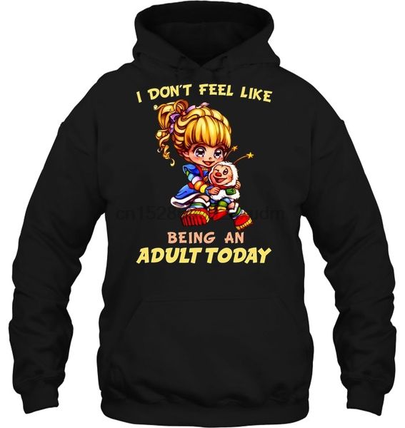 

men hoodie i don't feel like being an today cartoon women streetwear, Black