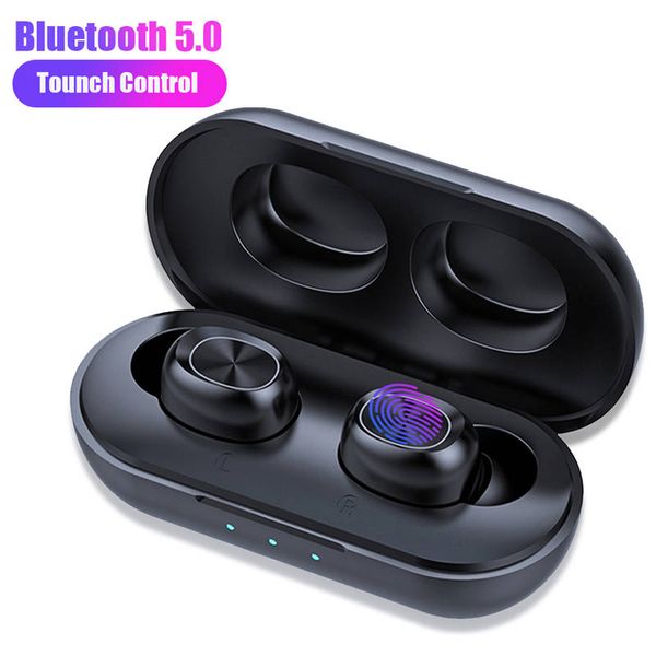 

tws 5.0 earphones b5 wireless bluetooth headphone waterproof 6d stereo sports headset touch control earbuds 300mah charging case with mic