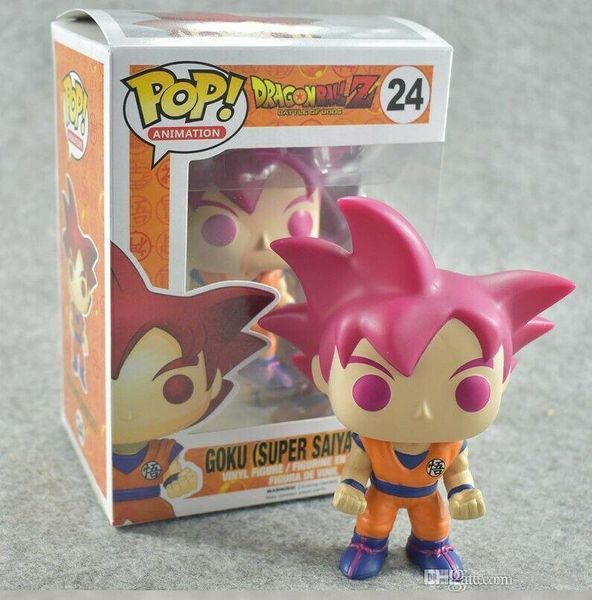 

cute lxh brand new funko pop dragon ball z goku action figure doll collection model toy #24 for kids gift toys