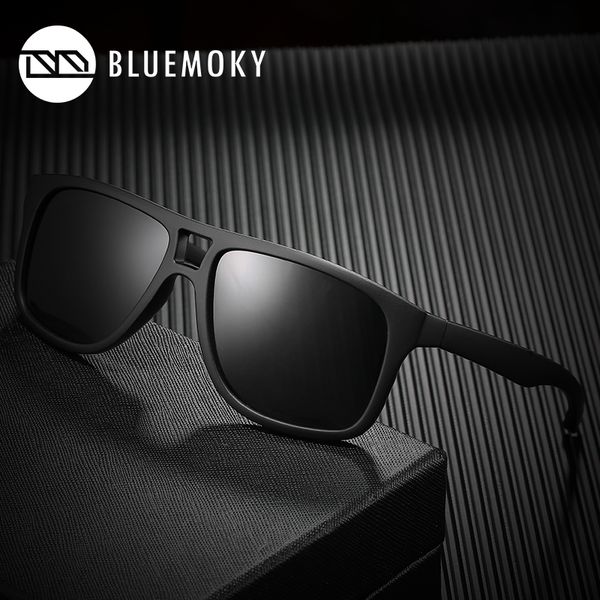 

bluemoky black matte sun glasses for men hd polarized uv400 sunglasses fro men driving polaroid square shades for brand 2019, White;black