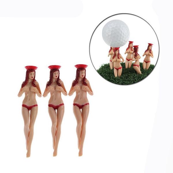 Sex Style 6 pz/pacco Formato 75mm (2.95 pollici) Sexy Bikini Lady Golf Tees Regalo Nuovo Design Plastic Golf Tees Accessori da golf