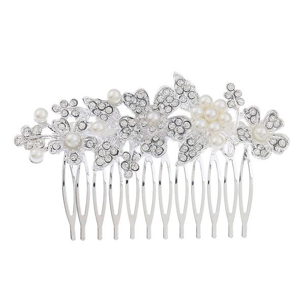 

wedding party 9x6cm hairpins beaded flower leaf headwear of bride crown diamond headwear for bride acting initiation graduation rs-196, Golden;silver