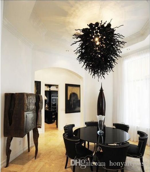 

modern black table glass chandelier modern murano lamp led 100% hand blown glass pendant chandeliers