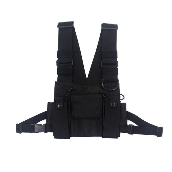 

men tactical shoulder bags chest rig bag hip hop streetwear men functional waist packs adjustable pockets waistcoat kanye west