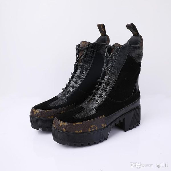 

women's shoes autumn and winter new authentic short boots thick with high-heeled martin boots leather platform locomotive boots tide